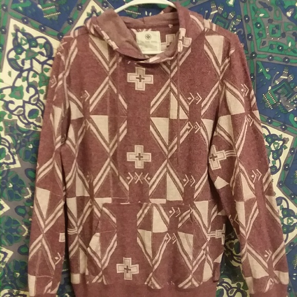 on the byas Other - 🌼 Mens Maroon Aztec Print Hoodie 🌼